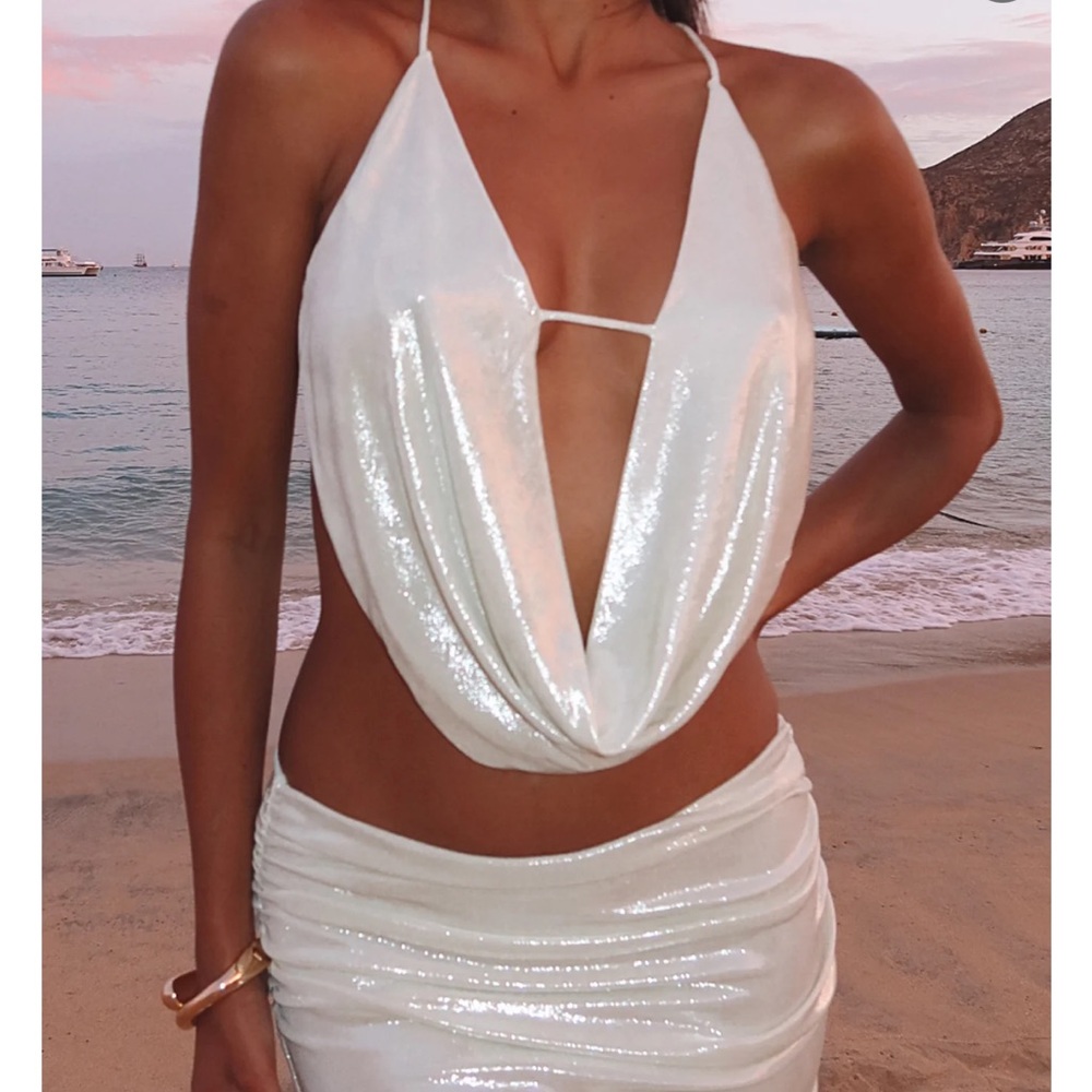 Elegant White Halter Top